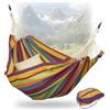 Relaxdays Amaca da Giardino in Cotone, LxP 150x190 cm, Sedia Sospesa con Moschettone, Custodia, fino a 300 kg, Colorata