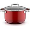 WMF Fusiontec Mineral Pro 0519545290 - Pentola a induzione con coperchio, 20 cm, adatta a tutti i piani cottura, made in Germany, colore rosso passion