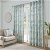 Appletree Dreams & Drapes - Tende glicine color carta da zucchero (168 x 229 cm) - 2 pannelli - occhielli floreali in blu uovo d'anatra - tende floreali per camera da letto/soggiorno porta
