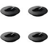 Fackelmann 9900850 - Set di 4 tappi per lavello universale, tappo per lavabo, tappo di scarico lavello, plastica, metallo, nero, 6 cm