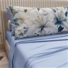 PETTI Artigiani Italiani - Lenzuola Matrimoniali Cotone con Federe in Stampa Digitale, Lenzuolo Completo Letto Matrimoniale Maxi Fantasia Floreale 31 Azzurro, 100% Made in Italy