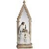DRW Mistero Nascita di 1 Pezzo con un Arco a Specchio come Portale in Resina Crema e Oro 25x20x47 cm