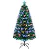 Uten Albero di Natale artificiale 180 cm, Uten Alberi natale con 220 punte in PVC, luci LED multicolori integrate, supporto in metallo