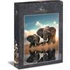 Ulmer Puzzleschmiede - Puzzle Father & Son - Puzzle classico da 2000 pezzi - Simpatico puzzle con elefanti africani sull'acqua