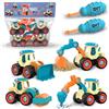 Cylora 4 in 1 Veicoli da Costruzione DIY con Cacciavite, Ruspa e Escavatore, Gioco Educativo e Spiaggia, Ottimo Regalo per Bambini 2+ Anni