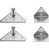 QUARKZMAN Kit 4 Pezzi Staffa Sfera Borchie Per Ammortizzatori Gas Argento