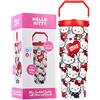 Get Trend Hello Kitty Sanrio Bicchiere Termico con Cannuccia e Maniglia, Metallo Tazza da Viaggio 850ml, Isolamento Termico Sottovuoto a Doppia Parete (AOP Hello Kitty)