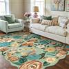 HUGEAR Verde Tappeto Salotto 140x200cm Camera da Pranzo Antiscivolo Tappeti Lavabile In Lavatrice Carpet Moderno Motivo Floreale Esterno Pelo Corto Misure Grandi Cameretta Sala Rug