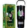 Get Trend Wicked Bicchiere Termico con Cannuccia e Maniglia, Metallo Tazza da Viaggio 850ml, Isolamento Termico Sottovuoto a Doppia Parete (Nero Wicked)