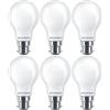 SYLVANIA Confezione da 6 lampadine LED satinate B22, con attacco a baionetta BC, 4,5 W, 470 lumen, equivalente a 40 W, bianco caldo 2700 K, intensità non variabile, A60 GLS, a risparmio energetico
