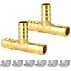 TAILONZ PNEUMATIC 14mm Raccordo a T a 3 vie in ottone (confezione da 2)