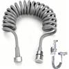 DIYCUT Tubo Doccia Flessibile Telescopico, Flessibile Doccia Retrattile 3 Metri, Flessibile Doccia a Molla, con Interfaccia in Acciaio Inossidabile, per Spruzzatore, WC, Bidet, Lavabo, Rubinetto