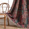 USTIDE Tenda Etnica Jacquard 1 Pannello Vintage Colorato Semi-Oscurante, Tenda Shabby Farmhouse per Camera da Letto, 150x240cm
