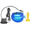 Baceyong Barra luminosa a filo elettroluminescente, per interni auto, striscia LED EL con strumento di leva, blu/verde/blu ghiaccio/arancione/rosa/viola/rosso/bianco/giallo
