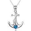 VONALA Collana in argento Sterling 925 con ciondolo a forma di ancora, timone, per donne e ragazze