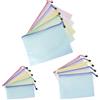 Elalove 15 Pezzi Buste Trasparenti A4 A5 A6, ZipLock Bags Richiudibili in Plastica, Portadocumenti Impermeabile per Cosmetici Monete Accessori Ufficio Viaggio (5 Colori)