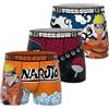 FREEGUN Naruto, Boxer da Uomo Sasuke, Kakshi, Original Manga (Confezione da 3), Arancione/Blu/Rosso/Nero/Blu, XL