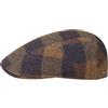Stetson Coppola Ankeny Ivy Wool Check Uomo - Made in The EU Cappellino Lana Cappello Piatto con Visiera, Fodera, Fodera Inverno Autunno/Inverno - M (56-57 cm) Marrone-Blu
