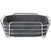 blomus -DELARA- cestino per il pane L in acciaio cromato, magnete, borsa in tessuto di cotone, design moderno e alla moda, versatile, look esclusivo (H/L/P 9,5 x 25 x 25 cm, 63763)