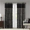 Madison Park Aubrey - Tende a 2 Pannelli in Finta Seta Jacquard con Motivo Cachemire, con Tasca per Asta, per Soggiorno, Cucina, Camera da Letto e dormitorio, 2 Pezzi, 127 x 274 cm, Nero