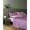 Bassetti Completo Letto Matrimoniale, Pop Color Double, Lenzuola, 100% cotone, Glicine, 240 x 280