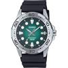 Casio MTD-140-3AV - Orologio da uomo standard analogico quadrante verde, acciaio inossidabile, WR 100M, cinturino in resina, data