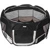 AQPET Box per Animali Cani e Gatti Cuccioli recinto Pieghevole Tessuto Impermeabile (Nero, Nero)