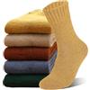 VoJoPi Calze Termiche Donna, 5 paia Calze Donna Invernali, Caldi Spessore Pianura Calzini Lana Donna, Taglia Unica 35-42