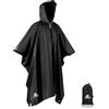 flintronic Poncho Impermeabile, Multi-Funzionale Riutilizzabile Poncho Pioggia con Cappuccio per Trekking Antipioggia Coperta da Picnic Tenda per Uomo e Donna