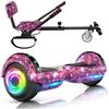 SISIGAD Hoverboard con Hoverkart,Overboard con Hoverkart per bambini, Hoverboard con musica bluetooth e luci a LED