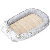 Medi Partners Riduttore Lettino Neonato - 100x60x15 Nido Antisoffoco Neonati Bozzolo Culla per Bebè neonata bilaterale Cuscino 100% Cotone Minky (Safari con Minky beige)