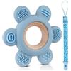Vicloon Dentizione Neonati Giocattolo, Massaggiagengive per Neonati con Catenella Portaciuccio, Giocattoli per La Dentizione Senza BPA per Molar Lenire i Bambini,Blu