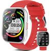 aycy Smartwatch Uomo Donna, 1,85'' Orologio Smartwatch con Effettua/Risposta Chiamate, Sportive Fitness Tracker con Sonno/Cardiofrequenzimetro, IP68 Smart Watch per Android iOS, Rosso Fiamma