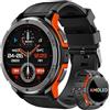 OUKITEL Smartwatch Uomo,Orologio Smart Watch Militare con Effettua Risposta Chiamate Vocale,100+ Sportive 1.43 Touch Screen con Contapassi Sonno Cardiofrequenzimetro,Fitness Tracker per iOS Android