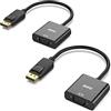BENFEI Adattatore DisplayPort a VGA 2 Confezioni, Unidirezionale Convertitore DP Maschio a VGA Femmina 1080P per Lenovo Dell HP Asus