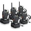 ESYNiC 5PZ Walkie Talkie Ricaricabile VOX Radio PMR446MHz 0.5W Frequenza Civile 5X Ricetrasmittente Portatile 16 Canali Singola Banda Woki Toki con USB Caricabatterie per Negozi Sopravvivenza