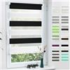 Grandekor Tende a Rullo per Interni Doppio Strato 60l x 120A cm (Tessuto 56 cm) Nero-Bianco Tenda a Rullo Facile Installazione- Ideale per Soggiorno Ufficio Trasparente & Oscurate