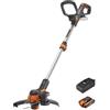 WORX 18V (20V MAX) Tagliabordi Elettrico a Batteria, Decespugliatore e Tagliabordi 2 in 1 con Filo di Taglio, Diametro di Taglio 30 cm, Velocità Variabile, 1 Batteria, WG163E.2