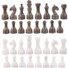 Marble Hives Scacchi - Set completo con pezzi di marmo ponderati 30,5 x 30,5 cm, compatibilità con scacchiere in marmo | Eleganza senza tempo nei pezzi di scacchi pietra (bianco e grigio)