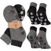 MOUNTREX® Calzini in Alpaca e Lana per Uomo e Donna - Invernali, Caldi, Sottili, Morbidi - 2 Paia, Grigio/Antracite - Con ABS, 35-38