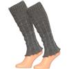 MOUNTREX Scaldamuscoli da donna con lana di alpaca, scaldamuscoli per autunno, inverno - Leg Warmers - Taglia unica - 1 paio, grigio chiaro, 3XL