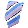 TigerTie Cravatta in seta - blu azzurro rosa antracite bianco striato - Cravatta in seta