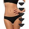 POMPEA 5 Pezzi Slip Donna in Cotone a Vita Bassa, Mutande in Tessuto Jersey Elasticizzato con Cuciture Piatte