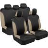 BDK UltraSleek - Coprisedili per Auto bicolori, coprisedili Anteriori e Posteriori abbinati, Fatti per Adattarsi alla maggioranza delle Auto, Camion, furgoni, SUV, Set Completo, Beige