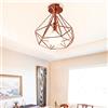 PETITES ECREVISSES Lampada da soffitto vintage industriale retrò illuminazione a sospensione a forma di diamante metallo nero bar loft luce sala da pranzo bagno ristorante bar bar oro rosa