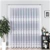 Gardinen Vorhangen Tenda Bianca Jacquard 300x250 cm (LxA) con Motivo Floreale Tenda Lunga o Corta con Nastro Arricciatenda per Soggiorno e Camera da Letto