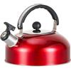 Generic Bollitore da campeggio portatile da 2 l, bollitore a gas, bollitore a fischio, in acciaio inox, bollitore per bollire l'acqua (rosso)