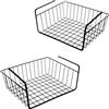 Spetebo Mensola sospesa in metallo, set da 2 pezzi, colore nero, 38 x 28 cm, cestino portaoggetti da appendere ai ripiani, cestino per scaffali, armadio, cucina, ufficio