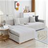 UHVUJDUI Copridivano Impermeabile Copertura Divano Angolare Chaise Longue 3 2 4 Posti Con Penisola,Elasticizzato Salvadivano Forma Di L Antiscivolo Per Cane Animali Antigraffio(Light gray,145cm-185cm(1pcs))