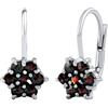 SILVEGO Orecchini in Argento 925 con Vero Granato Ceco Fiore, SILVEGOB380002